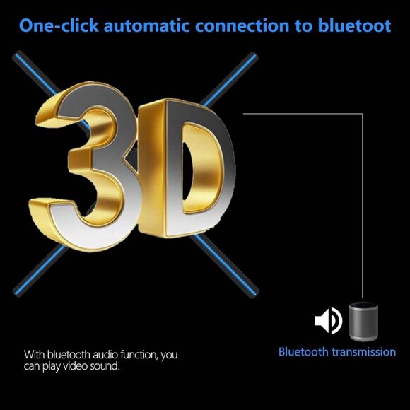 HD 3D Hologram Fan & Projector, 20.5" Display with WiFi, Bluetooth, 1500 Video - Picture 7 of 10